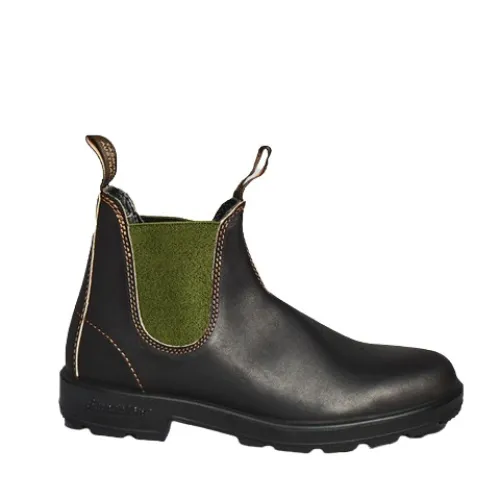 Blundstone , Leather Boot with Green Elastic - Testa di Moro