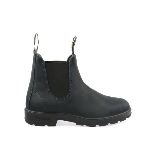 Blundstone , Navy Waxed Suede Boots ,Black female, Sizes: