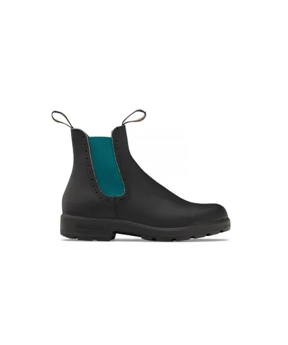 Blundstone Womens #2320 Black/Teal Chelsea High Top Boot Leather
