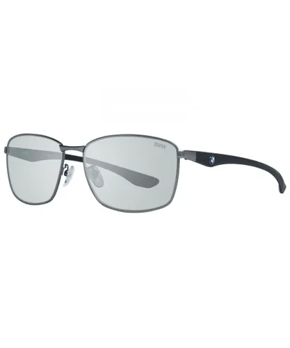 BMW Mens Grey Mirrored Rectangle Sunglasses - One