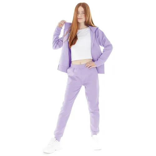 Board Angels Girls Zip Through Hoodie And Joggers Set Lilac
