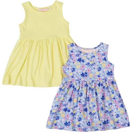 Board Angels Infant Girls Two Pack Vest Dresses Floral/Lemon