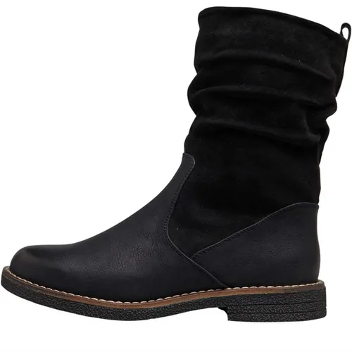 Board Angels Womens Ruched Mid Boots Black