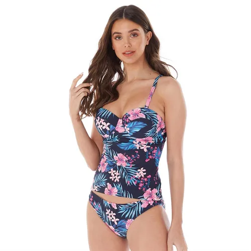 Board Angels Womens Tankini Navy Floral