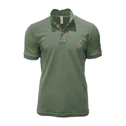 Bob , Crafted Cotton Pique Polo Shirt ,Green male, Sizes: