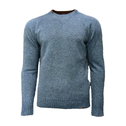 Bob , Round Neck Knitwear Collection ,Blue male, Sizes:
