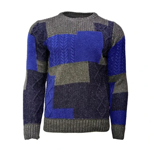 Bob , Round Neck Knitwear Collection ,Gray male, Sizes: