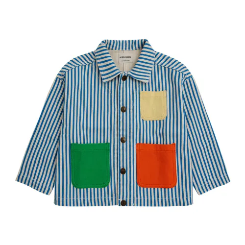 Bobo Choses , Multicolor Striped Cotton Jacket ,Multicolor unisex, Sizes: