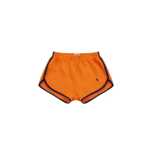 Bobo Choses , Orange Navy Trim Kids Shorts ,Orange unisex, Sizes:
