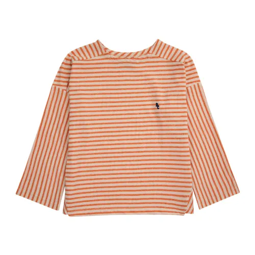 Bobo Choses , Orange Striped Long Sleeve T-Shirt ,Orange female, Sizes: