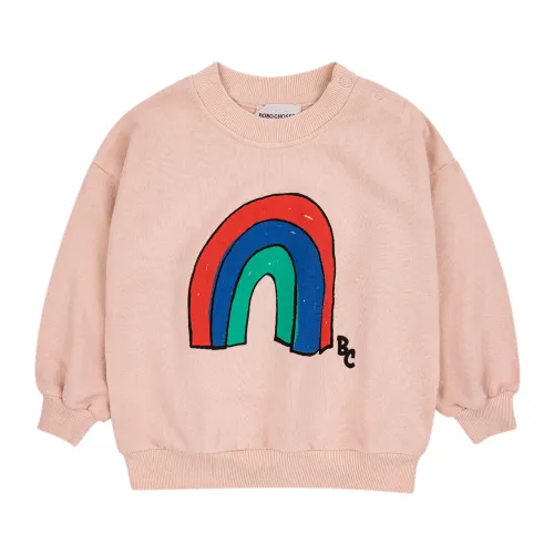 Bobo Choses , Pink Rainbow Print Sweatshirt ,Pink unisex, Sizes: