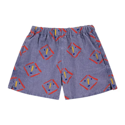 Bobo Choses , Purple Casual Shorts with All-Over Print ,Purple unisex, Sizes: