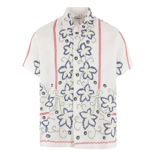 Bode , Embroidered Cotton Canvas Shirt ,White female, Sizes: