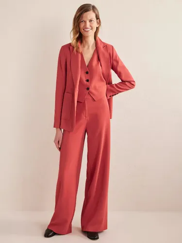 Boden Clean Wide Leg Trousers, Red - Red - Female