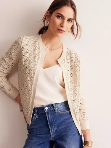 Boden Crochet Knit Cardigan, Warm Ivory - Warm Ivory - Female