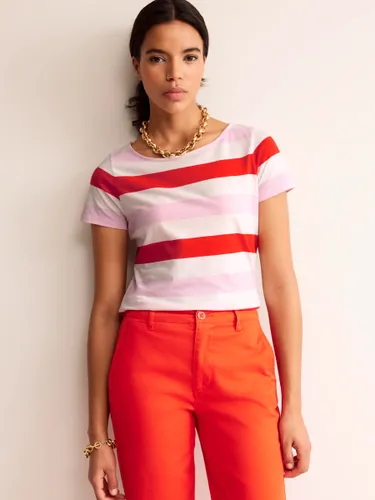 Boden Ella Short Sleeve Stripe T-Shirt, Pink/Multi - Pink/Multi - Female