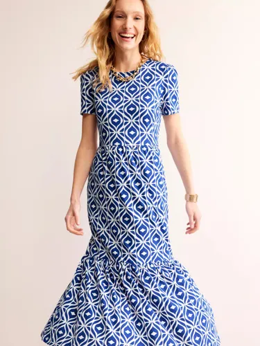 Boden Emma Wave Print Tiered Midi Jersey Dress, Surf The Web - Surf The Web - Female