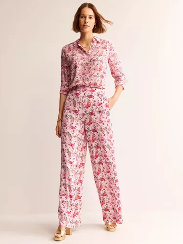 Boden Floral Paisley Fluid Palazzo Trousers, Multi - Multi - Female