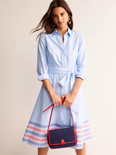 Boden Kate Cotton Shirt Dress, Chambray/Multi - Chambray/Multi - Female