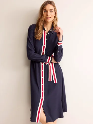 Boden Kate Tipping Shirt Dress, Navy/Multi - Navy/Multi - Female