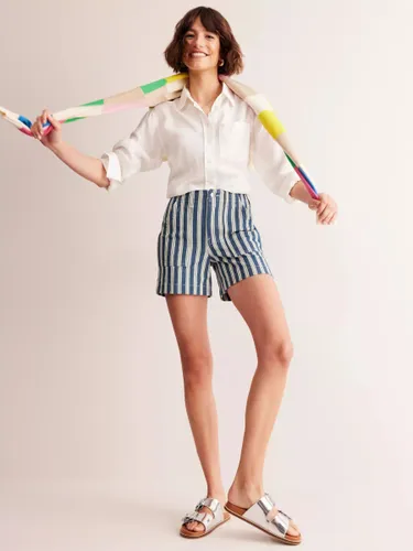 Boden Kensington Utility Stripe Shorts, Blue - Blue - Female