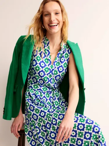 Boden Naomi Notch Jersey Maxi Dress, Green/Multi - Green/Multi - Female