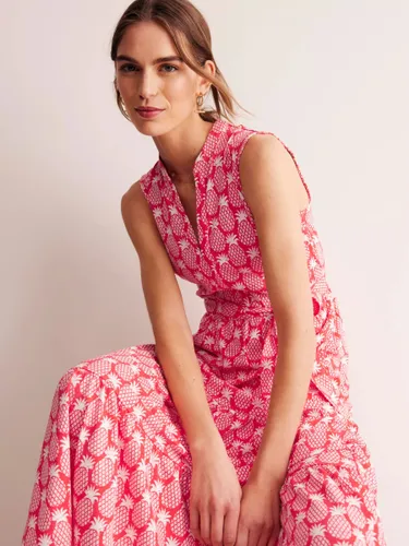 Boden Naomi Notch Pineapple Jersey Maxi Dress, Hibiscus - Hibiscus - Female