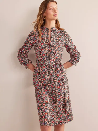 Boden Relaxed Midi Shirt Dress, Multi - Poinsettia, Bloom - Female
