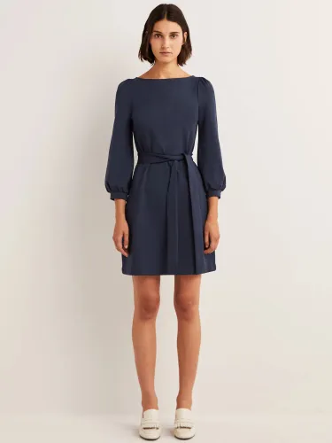 Boden Tie Detail Jersey Shift Mini Dress, Navy - Navy - Female