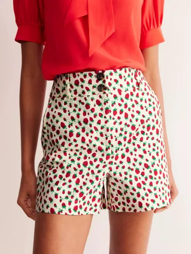 Boden Westbourne Cotton Sateen Shorts, Strawberry Vine - Strawberry Vine - Female