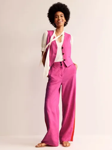 Boden Westbourne Wide Leg Linen Trousers - Pink - Female