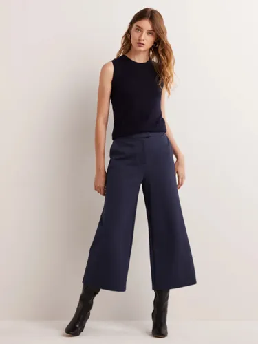 Boden Wide Leg Jersey Trousers, Navy - Navy - Female
