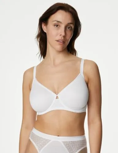 Body By M&S Womens Cool Comfort™ Cotton Rich Minimiser Bra C-H - 32D - White, White,Black