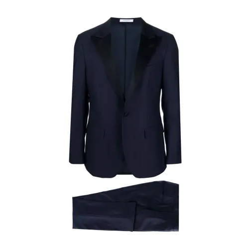 Boglioli , Blue Two-Tone Peak-Lapel Suit ,Blue male, Sizes: