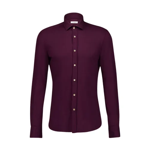 Boglioli , Classic Collar Cotton Shirt ,Red male, Sizes: