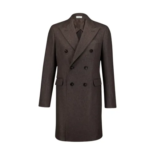 Boglioli , Double-Breasted Wool Coat ,Gray male, Sizes: