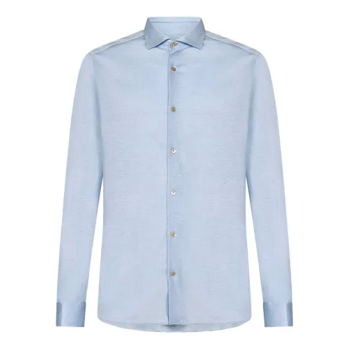 Boglioli , Mens Clothing Shirts Clear Blue Ss24 ,Blue male, Sizes: