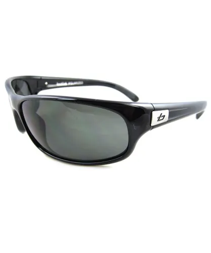 Bolle Wrap Mens Shiny Black Polarized TNS Sunglasses - One