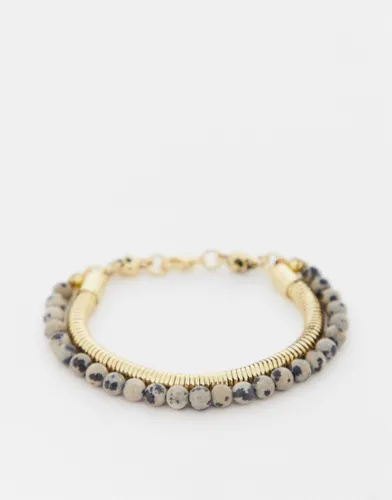 Bolongaro Trevor chain and bead bracelet in gold