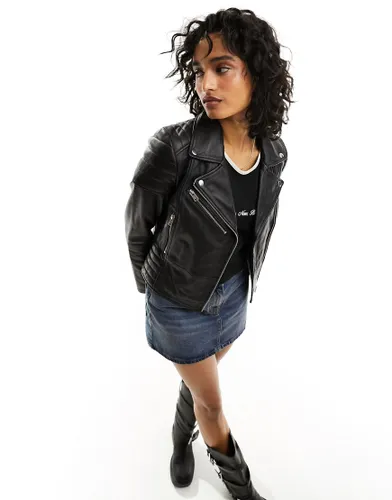 Bolongaro Trevor Jasmine leather biker jacket in black