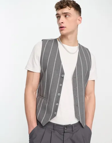 Bolongaro Trevor waistcoat in grey pinstripe-Multi