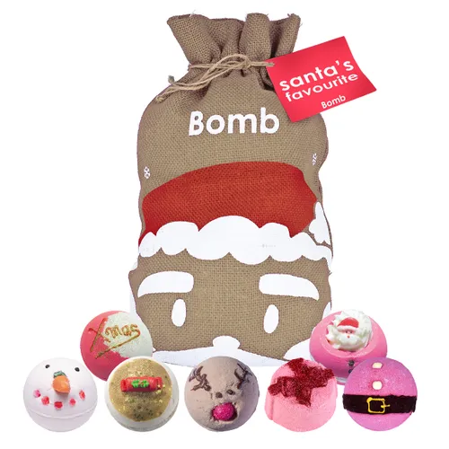 Bomb Cosmetics Santa's Favourite Handmade Hessian Sack Bath