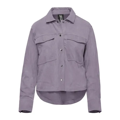 BomBoogie , Alis Suede Shirt-Jacket ,Purple female, Sizes: