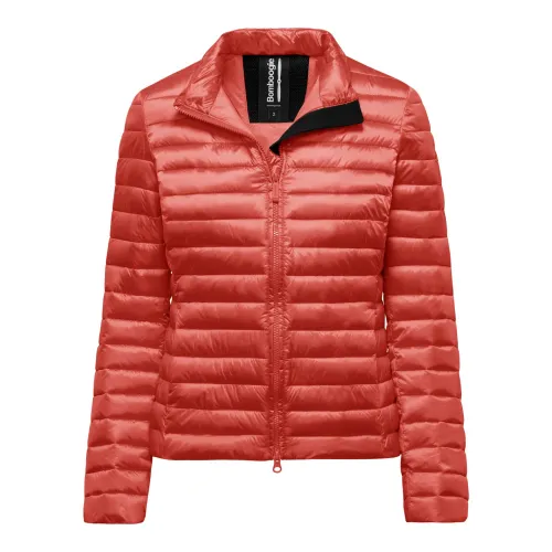 BomBoogie , Bright Nylon Jacket with Feather-Effect Padding ,Red female, Sizes: