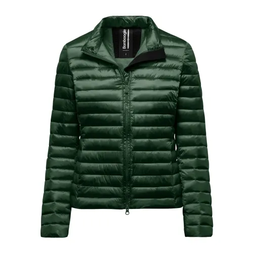 BomBoogie , Bright Nylon Jacket with Synthetic Padding ,Green female, Sizes: