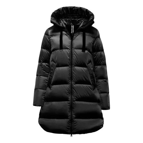BomBoogie , Bright Nylon Long Down Jacket - Geneva ,Black female, Sizes:
