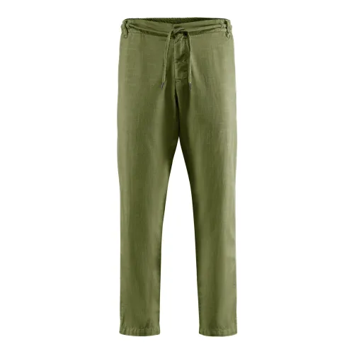 BomBoogie , Chino Pants with Elastic Waistband and Drawstring ,Green male, Sizes: