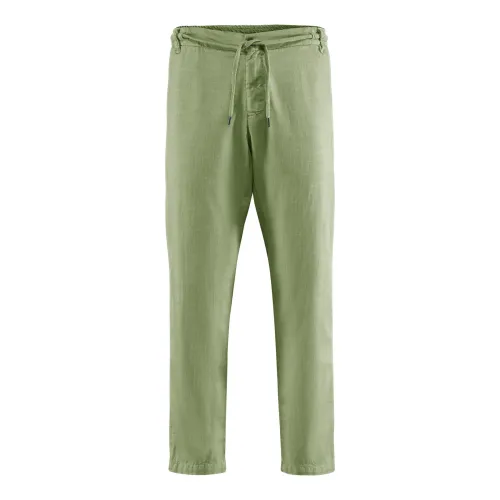 BomBoogie , Chino Pants with Elastic Waistband and Drawstring ,Green male, Sizes: