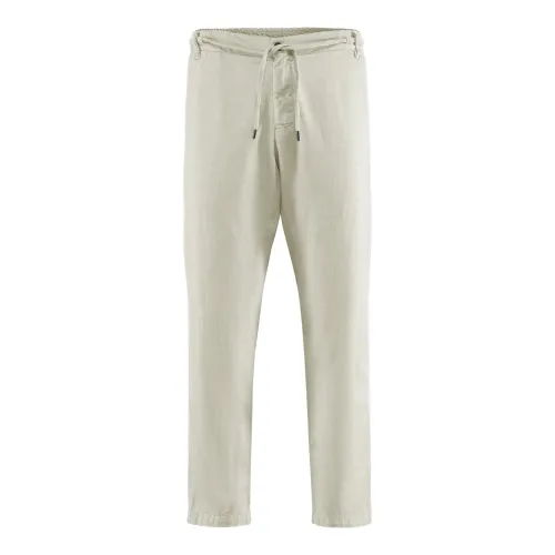 BomBoogie , Chino Pants with Elastic Waistband and Drawstring ,White male, Sizes: