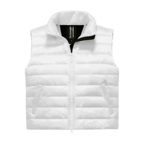 BomBoogie , Comfy Padded Vest with Synthetic Filling and High Collar ,White female, Sizes: